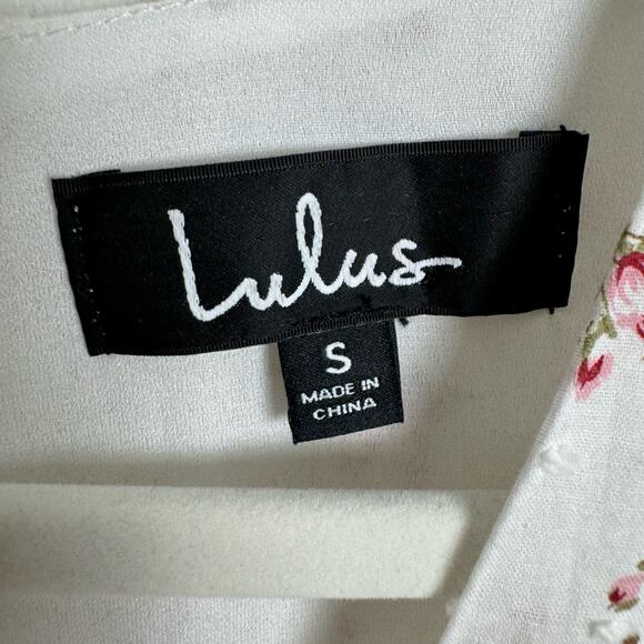Lulus Blooming Into Love White Floral Print Long Sleeve Mini Dress Size Small - Picture 3 of 10
